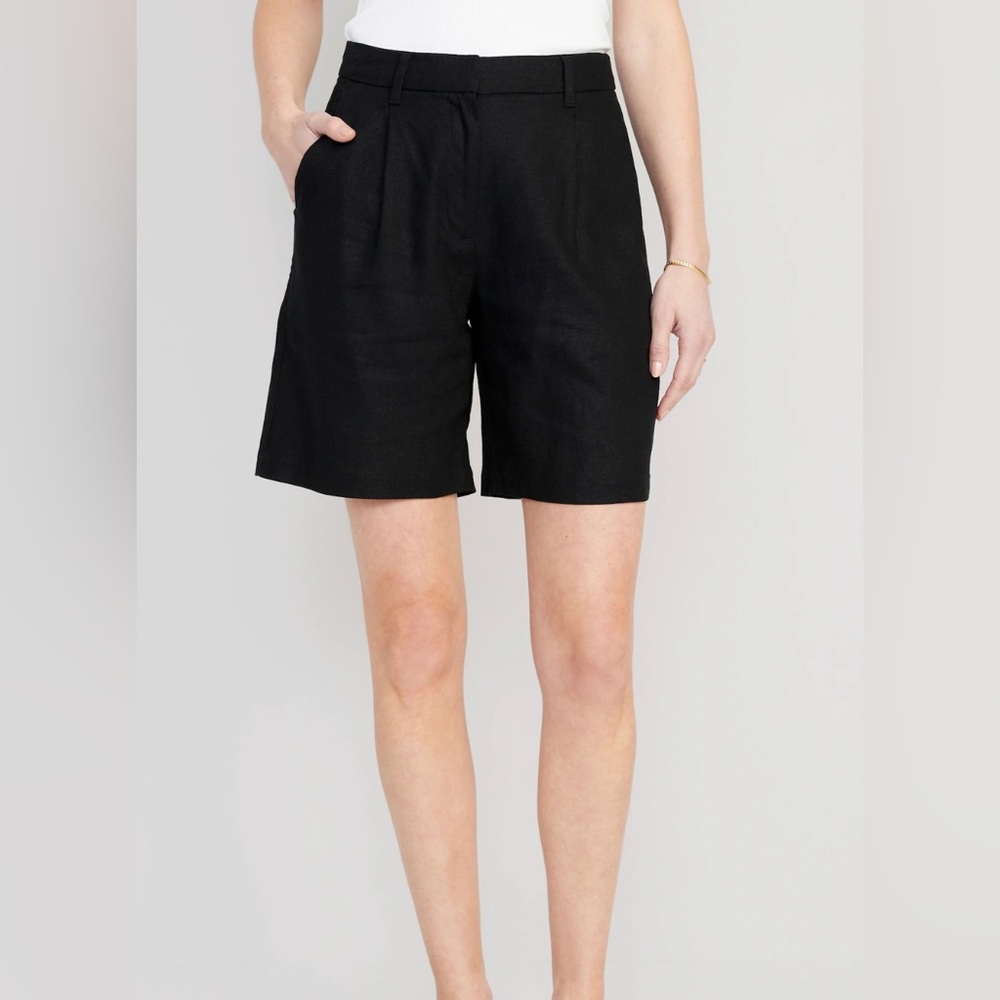 NWT Loft Linen Blend Tailored Bermuda Shorts